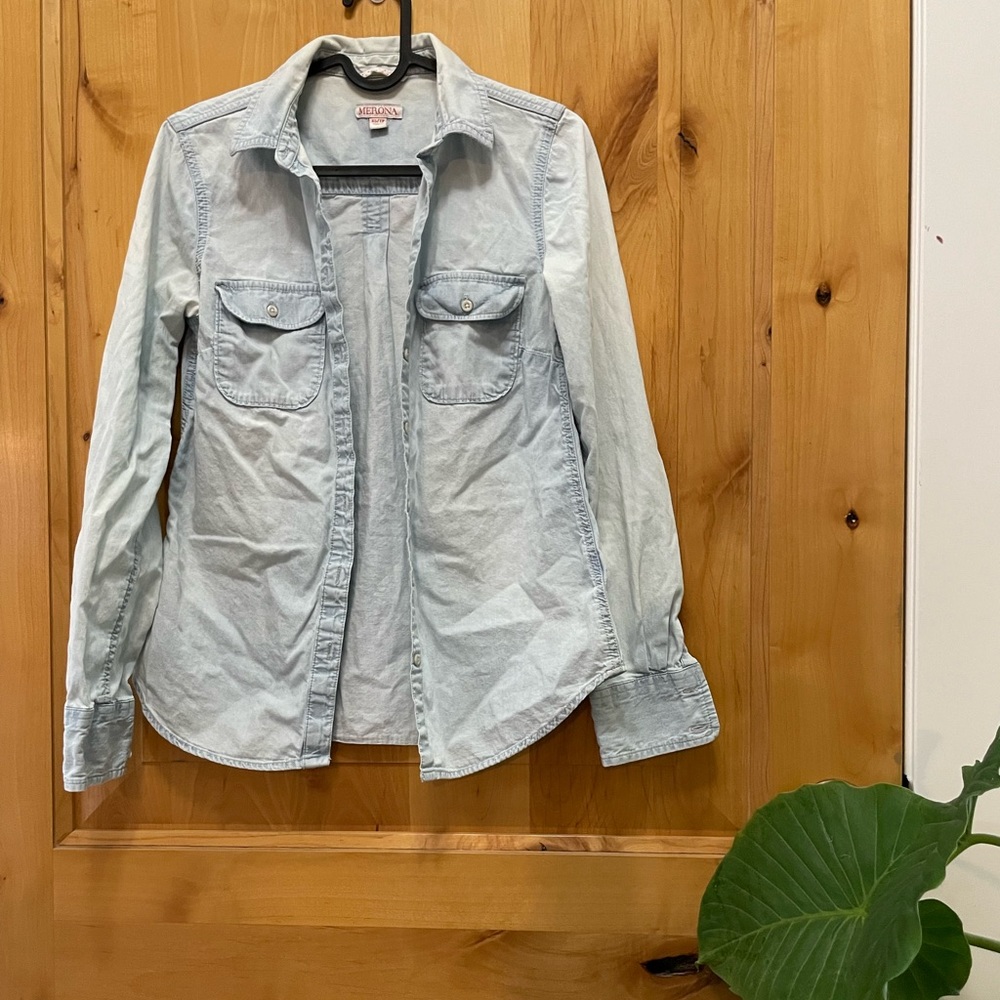 Merona chambray button down shirt- XS